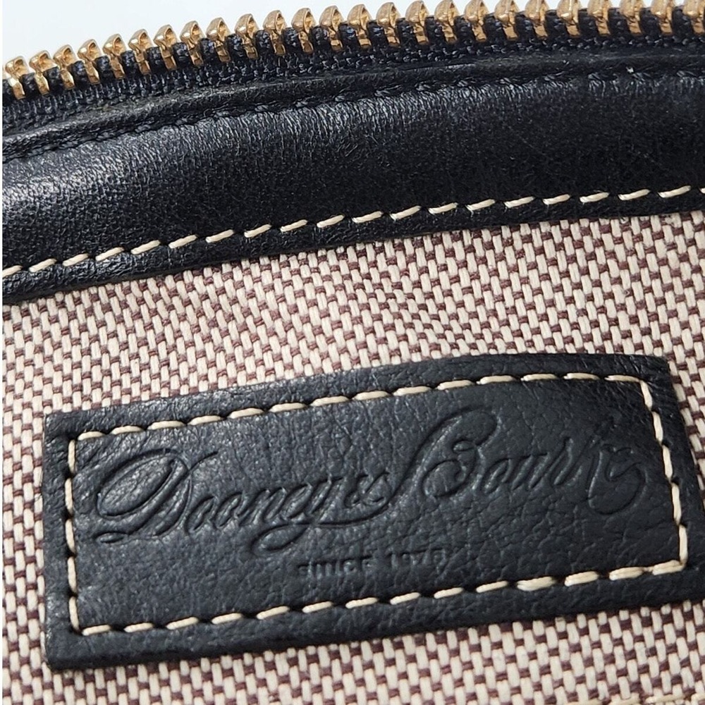 Dooney & Bourke Satchel Bag Womens Large Black White Woven Leather Trim - Picture 3 of 11